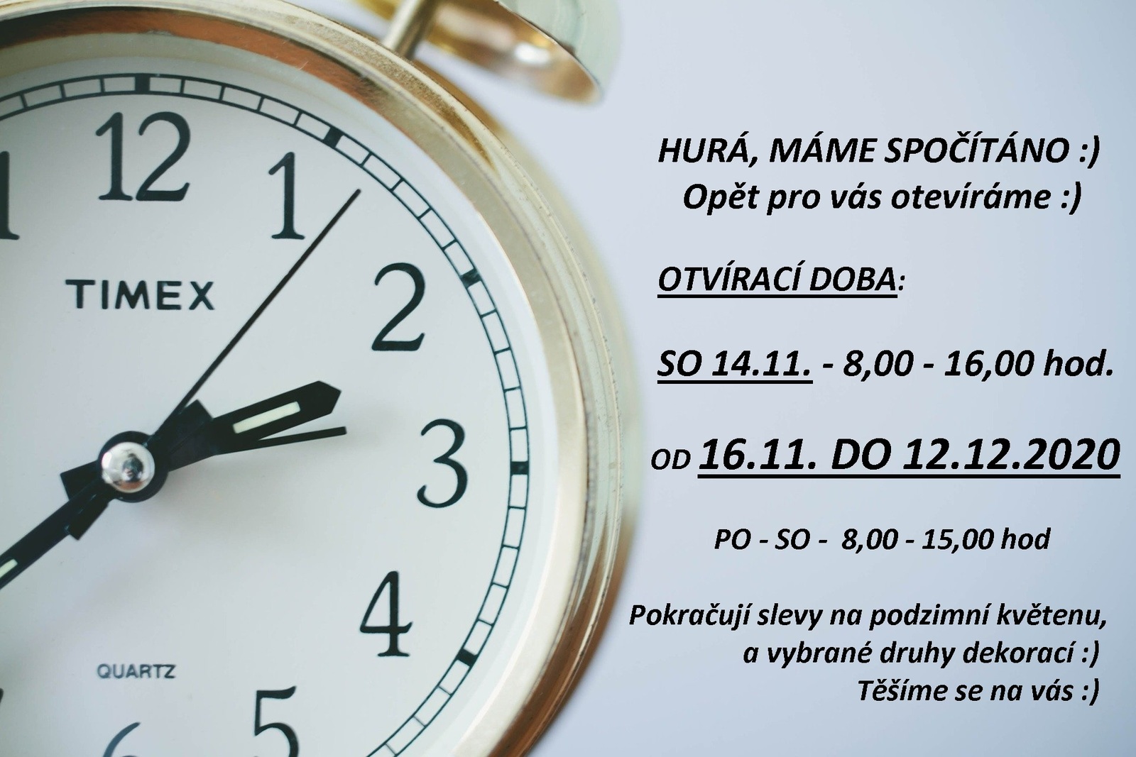 Otevřeno zahradnictví hrdlička třebeň